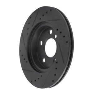 BMW i3 Brake Rotor (1) - Front Right - R1 Concepts - Drilled & Slotted - Black - `14-`21